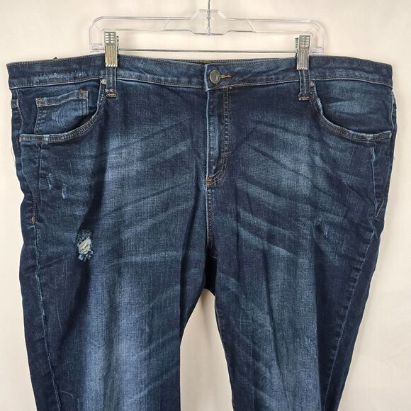 Kut From the Kloth Jeans Women's 24W Blue Catherine Slouchy Boyfriend Distressed - Picture 2 of 15